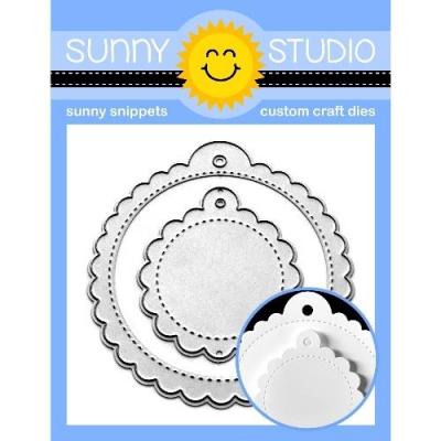 Sunny Studio Stanzschablonen - Scalloped Tag Circle
